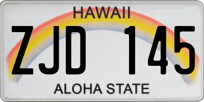 HI license plate ZJD145