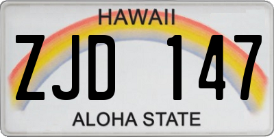 HI license plate ZJD147