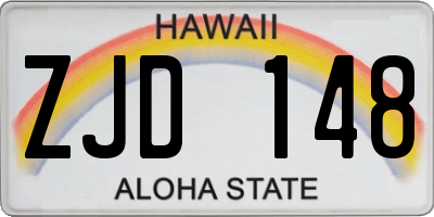 HI license plate ZJD148