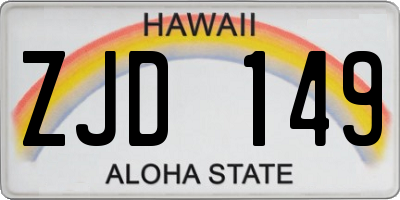 HI license plate ZJD149