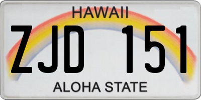 HI license plate ZJD151