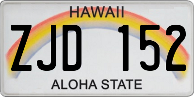 HI license plate ZJD152