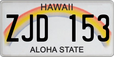 HI license plate ZJD153