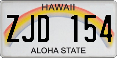 HI license plate ZJD154