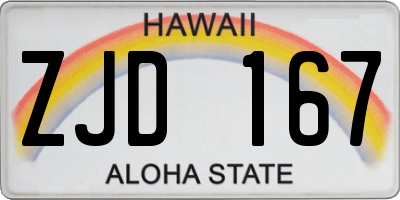 HI license plate ZJD167