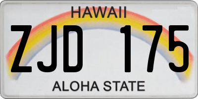 HI license plate ZJD175