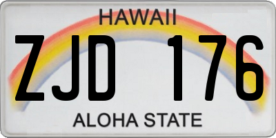HI license plate ZJD176