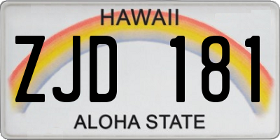 HI license plate ZJD181