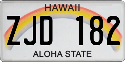 HI license plate ZJD182