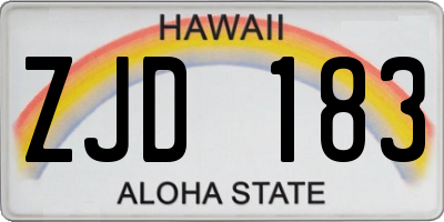 HI license plate ZJD183
