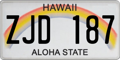 HI license plate ZJD187