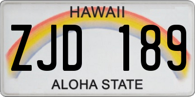 HI license plate ZJD189