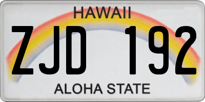 HI license plate ZJD192