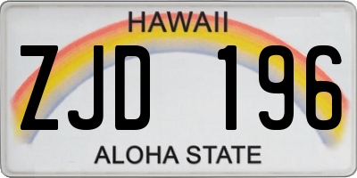HI license plate ZJD196