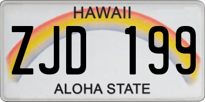 HI license plate ZJD199