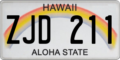 HI license plate ZJD211
