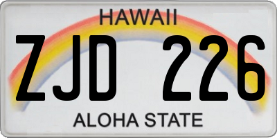 HI license plate ZJD226