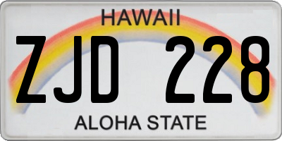 HI license plate ZJD228