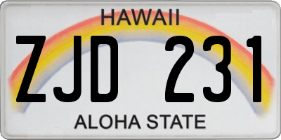HI license plate ZJD231