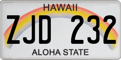 HI license plate ZJD232