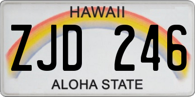 HI license plate ZJD246