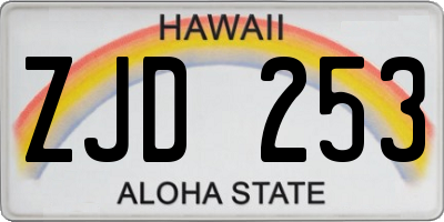 HI license plate ZJD253