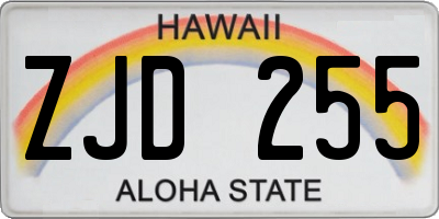 HI license plate ZJD255