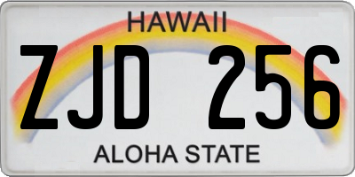 HI license plate ZJD256