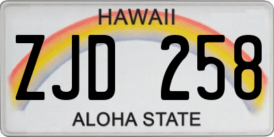 HI license plate ZJD258