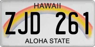 HI license plate ZJD261