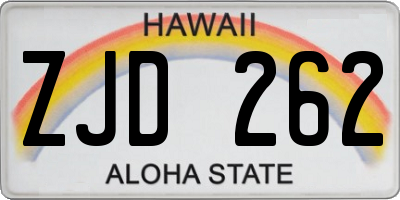 HI license plate ZJD262
