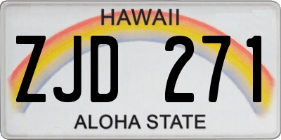 HI license plate ZJD271