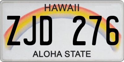 HI license plate ZJD276