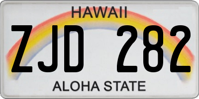 HI license plate ZJD282