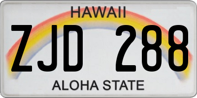 HI license plate ZJD288