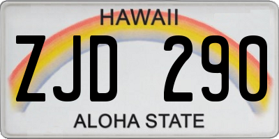 HI license plate ZJD290