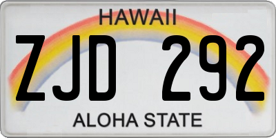 HI license plate ZJD292