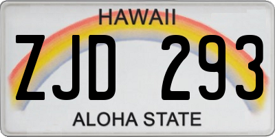 HI license plate ZJD293