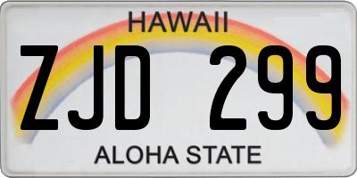 HI license plate ZJD299