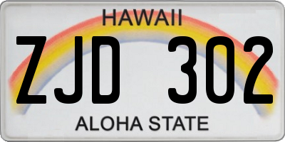 HI license plate ZJD302
