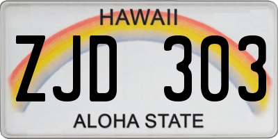 HI license plate ZJD303