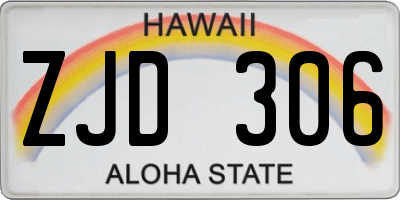HI license plate ZJD306