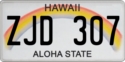 HI license plate ZJD307