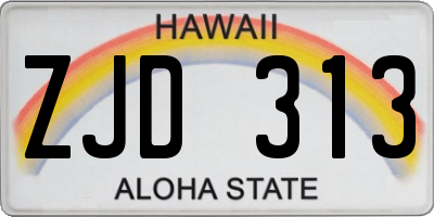 HI license plate ZJD313