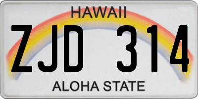 HI license plate ZJD314