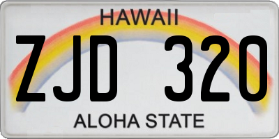 HI license plate ZJD320