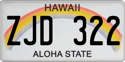 HI license plate ZJD322