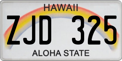 HI license plate ZJD325
