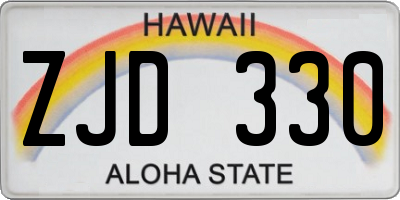 HI license plate ZJD330
