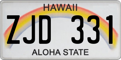 HI license plate ZJD331